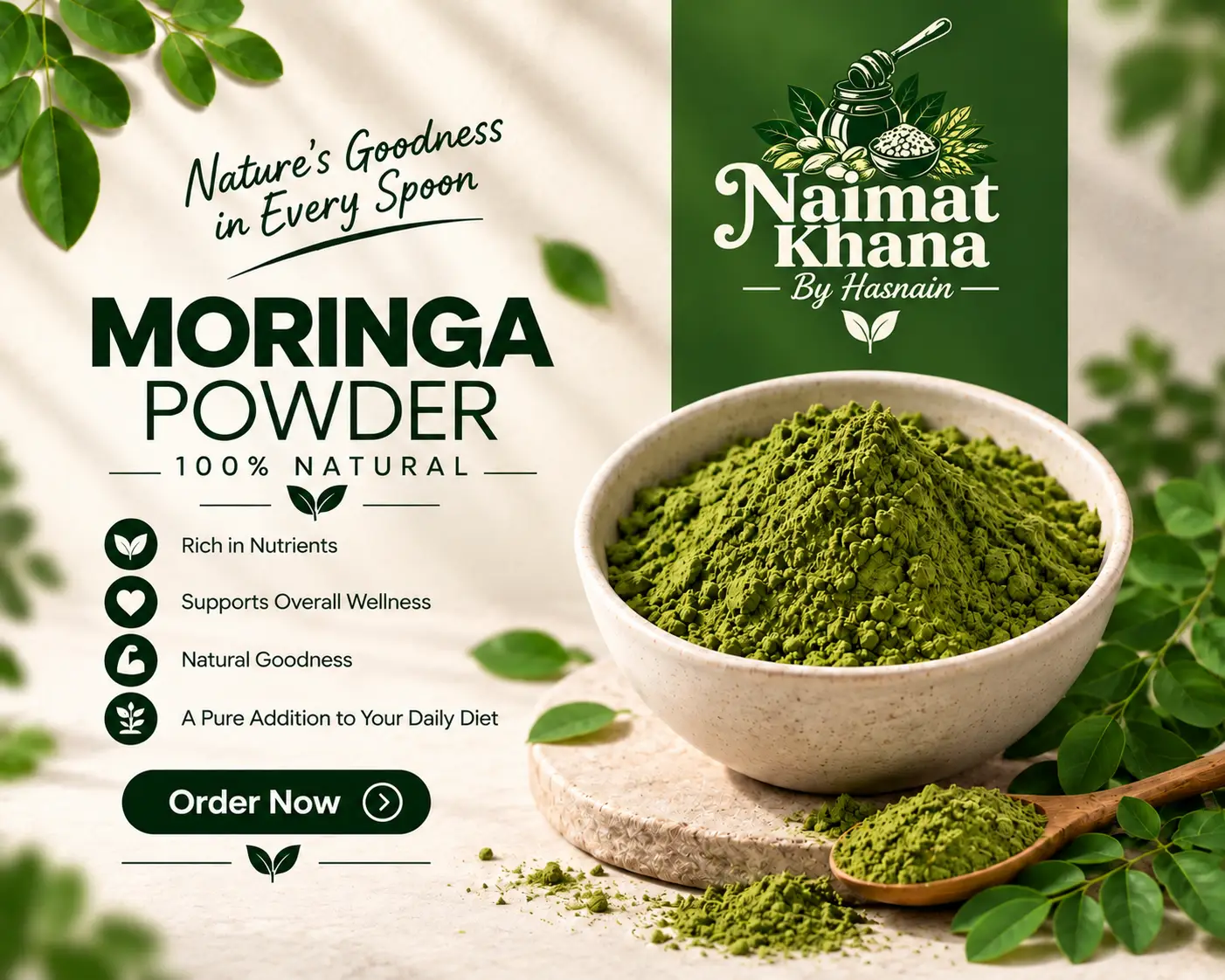Moringa Leaves Powder - Raw Pure Natural - Moringa Powder Oleifera