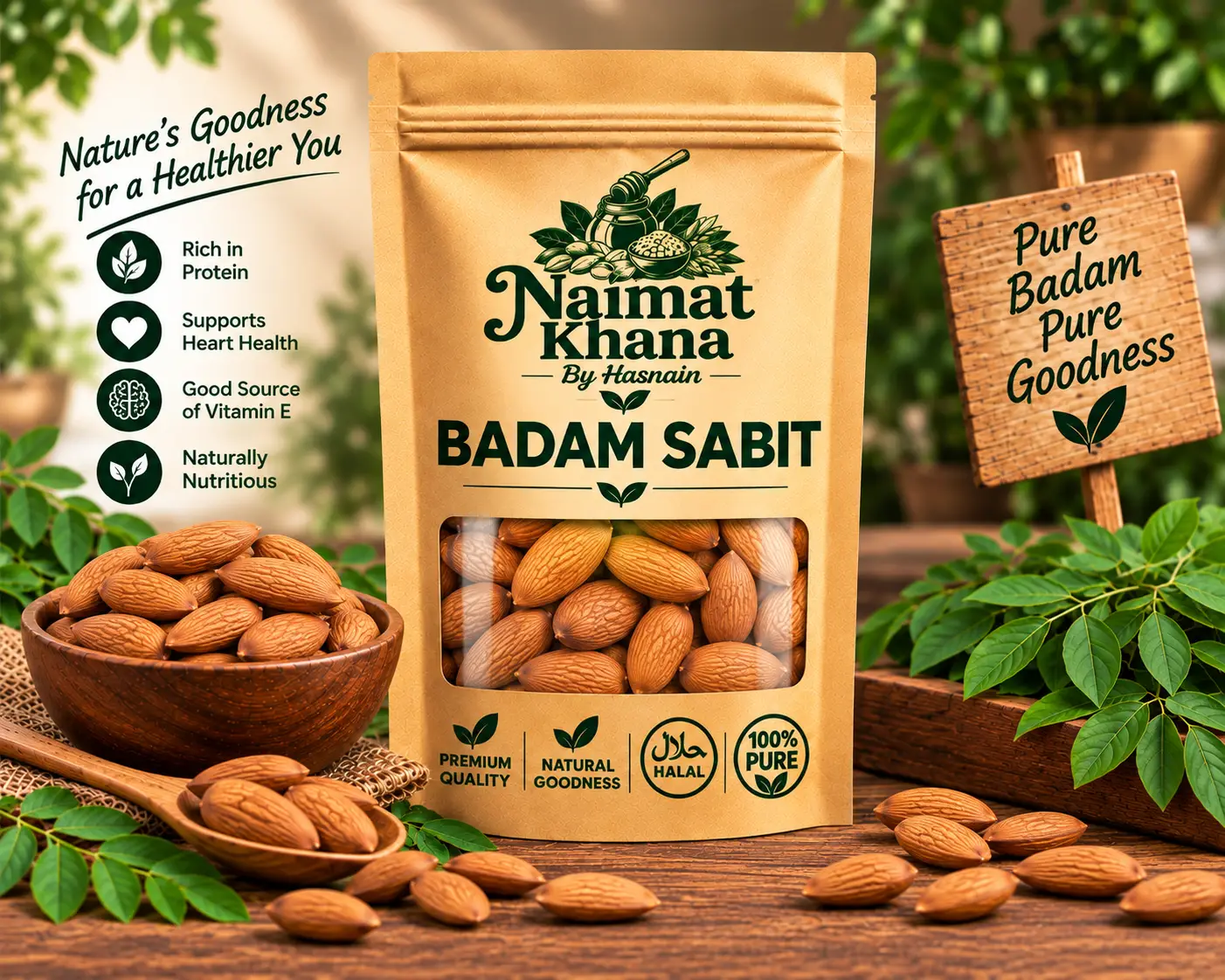 Badam Sabit – Premium Whole Almonds